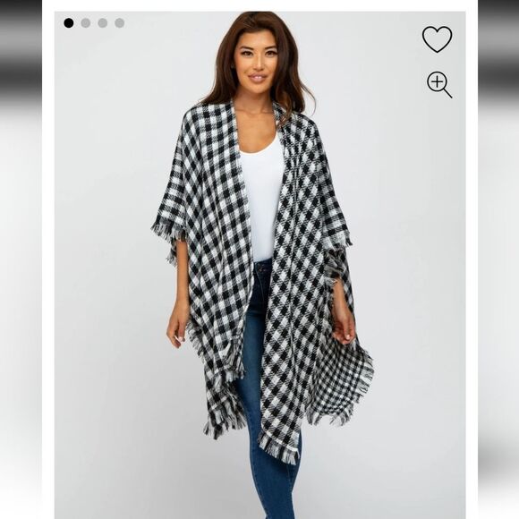 NWT Styline Houndstooth Poncho Shaw Wrap - Picture 1 of 12